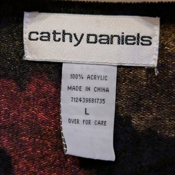 Cathy Daniels Lightweight Sweater Floral on Black - Picture 8 of 9